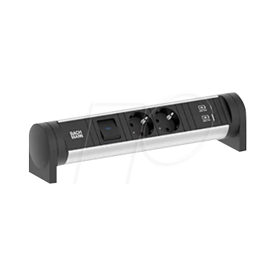 Bachmann Modelo 708.001 Regleta - Escritorio, 2 enchufes, USB, 22W Bachmann Modelo 708.001 Regleta - Escritorio, 2 enchufes, USB, 22W