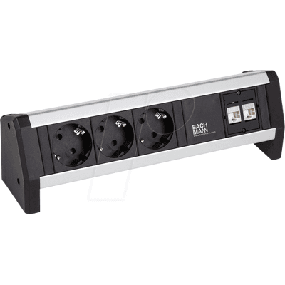 BACHMANN - BACH 902.195 - Negro - Regleta de escritorio BACHMANN - BACH 902.195 - Negro - Regleta de escritorio