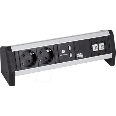 Bachmann Facility System Desk - Regleta, USB, Ethernet, Negro y Plata Bachmann Facility System Desk - Regleta, USB, Ethernet, Negro y Plata