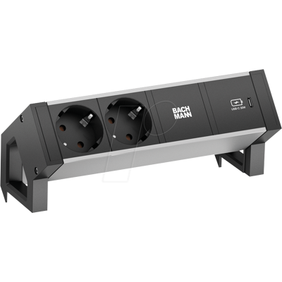 BACHMANN BACH 937.302 - Toma de corriente de mesa DESK 2, doble, USB C 30W. BACHMANN BACH 937.302 - Toma de corriente de mesa DESK 2, doble, USB C 30W.