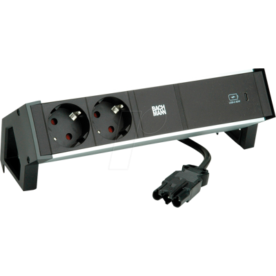 BACHMANN BACH 937.303 - Toma de corriente de mesa DESK 2, doble, USB C 60W. BACHMANN BACH 937.303 - Toma de corriente de mesa DESK 2, doble, USB C 60W.