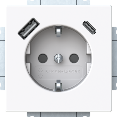 BUSCH-JAEGER BJ 20 EU USBAC84 - Conector USB SEGURIDAD+ con USB A/C STUDIO BLANCO - PLATAFORMA 6 BUSCH-JAEGER BJ 20 EU USBAC84 - Conector USB SEGURIDAD+ con USB A/C STUDIO BLANCO - PLATAFORMA 6