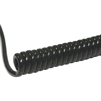 Cable espiral BKL Electronic - 800/3200mm - 4x0,25mm² - Negro - Cable en espiral Cable espiral BKL Electronic - 800/3200mm - 4x0,25mm² - Negro - Cable en espiral