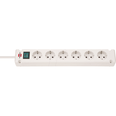 BRENNENSTUHL BRE 1150650326 - Regleta Bremounta, 6 tomas, 3 m, blanco, con interruptor BRENNENSTUHL BRE 1150650326 - Regleta Bremounta, 6 tomas, 3 m, blanco, con interruptor