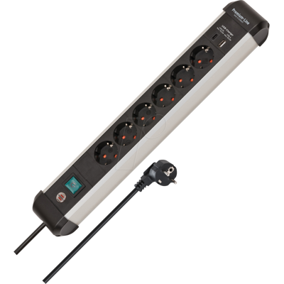 BRENNENSTUHL BRE 1391030611 - Tira de enchufe Premium-Alu-Line, 6 vías, cable de 3 m, a BRENNENSTUHL BRE 1391030611 - Tira de enchufe Premium-Alu-Line, 6 vías, cable de 3 m, a