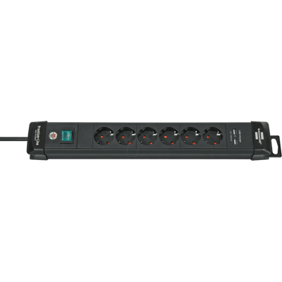 BRENNENSTUHL BRE 1951160602 - Regleta Premium-Line de 6 tomas, negro BRENNENSTUHL BRE 1951160602 - Regleta Premium-Line de 6 tomas, negro
