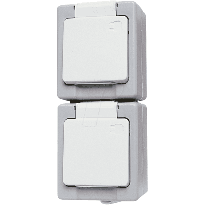 KOPP EL FR SKDO 2 S - Caja de enchufe con puesta a tierra, IP44, 2 posiciones KOPP EL FR SKDO 2 S - Caja de enchufe con puesta a tierra, IP44, 2 posiciones