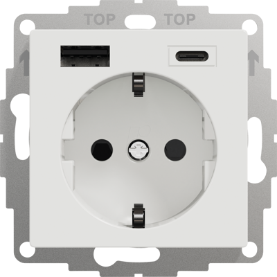 ELSO ELG365354 Enchufe con USB A+C - 16A 250V - Blanco ELSO ELG365354 Enchufe con USB A+C - 16A 250V - Blanco
