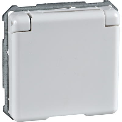 Enchufe de pared blanco Elso 205034 con tapa abatible - Toma de corriente Enchufe de pared blanco Elso 205034 con tapa abatible - Toma de corriente