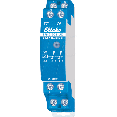 ELTAKO ER12-002-UC - Relé de conexión - 2 contactos inversores, 250V/16A. ELTAKO ER12-002-UC - Relé de conexión - 2 contactos inversores, 250V/16A.