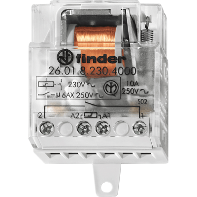 FINDER FIN 26.01.8 230V - Tipo 26,01 - Interruptor de sobretensión de corriente FINDER FIN 26.01.8 230V - Tipo 26,01 - Interruptor de sobretensión de corriente