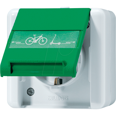 JUNG JG 820 GN NAWEB - Toma de corriente para bicicleta eléctrica simple JUNG JG 820 GN NAWEB - Toma de corriente para bicicleta eléctrica simple