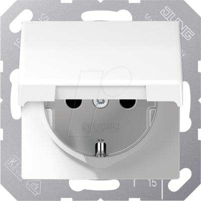JUNG JG AS1520 KIKL - Zócalo, Serie A, Safety-Plus, tapa abatible, blanco alpin JUNG JG AS1520 KIKL - Zócalo, Serie A, Safety-Plus, tapa abatible, blanco alpin