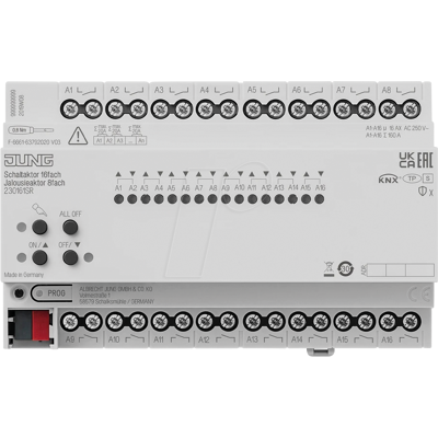 Jung 230161SR - Actuador KNX de 16/8 canales Jung 230161SR - Actuador KNX de 16/8 canales