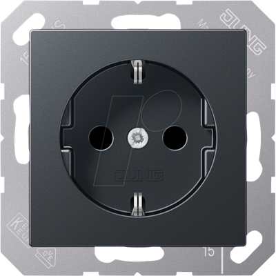JUNG JG A1520 BFK ANM - Toma de corriente, SAFETY+, termoplástico lacado, serie a JUNG JG A1520 BFK ANM - Toma de corriente, SAFETY+, termoplástico lacado, serie a