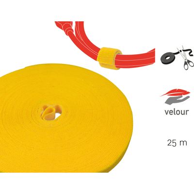 LABEL THE CABLE LTC 1240 PRO - Bobina de cinta velcro dual, 25m, amarilla LABEL THE CABLE LTC 1240 PRO - Bobina de cinta velcro dual, 25m, amarilla