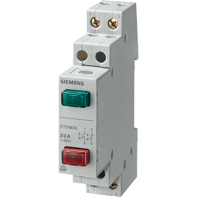 Siemens Modelo 5TE4830 - 2 Botones, 20A - Interruptor Siemens Modelo 5TE4830 - 2 Botones, 20A - Interruptor