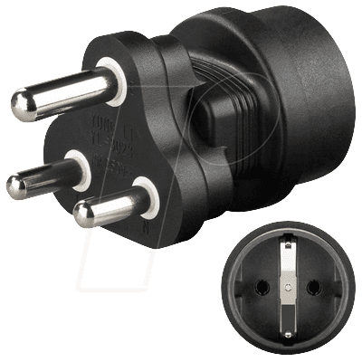 GOOBAY TRA SK ZA - Adaptador de viaje Sudáfrica macho/protegido bus GOOBAY TRA SK ZA - Adaptador de viaje Sudáfrica macho/protegido bus