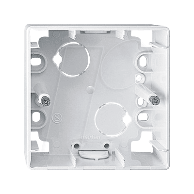 Caja de enchufe eléctrica blanca Merten - IP20 - 80x80x42mm Caja de enchufe eléctrica blanca Merten - IP20 - 80x80x42mm