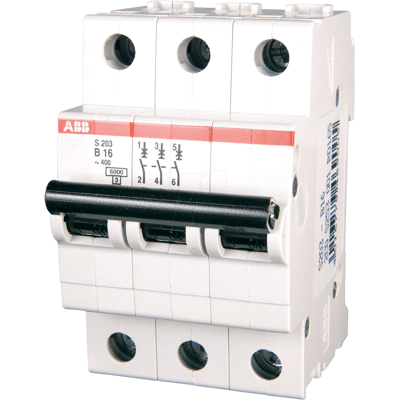 ABB S203-B25 - Interruptor automático, car. B, 25 A, 3 polos ABB S203-B25 - Interruptor automático, car. B, 25 A, 3 polos