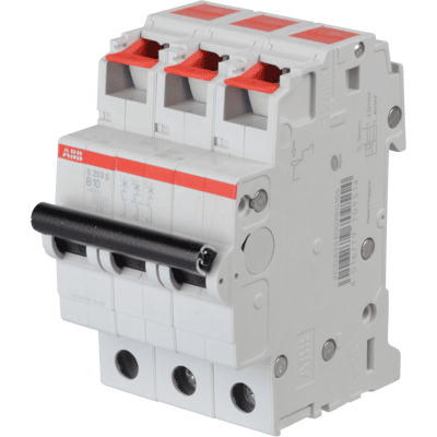 ABB S203S-B10 Interruptor automático 3 polos 10A - Característica B ABB S203S-B10 Interruptor automático 3 polos 10A - Característica B