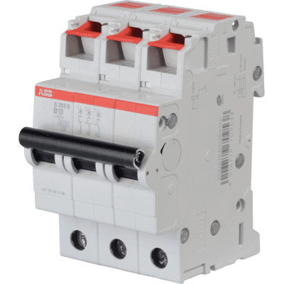 ABB S203S-B13 - Interruptor automático, Char. B, 13 a, 3 polos ABB S203S-B13 - Interruptor automático, Char. B, 13 a, 3 polos