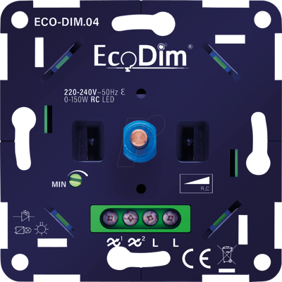 EcoDim Eco-Dim.04 Atenuador de luz - 0-150W - Cortes de fase - Universal - Operación silenciosa EcoDim Eco-Dim.04 Atenuador de luz - 0-150W - Cortes de fase - Universal - Operación silenciosa