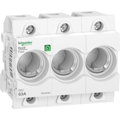 SCHNEIDER ELECTRIC R9J02363 - Base de fusible NEOZED D02, 3P, 63A, 400V, carril DIN SCHNEIDER ELECTRIC R9J02363 - Base de fusible NEOZED D02, 3P, 63A, 400V, carril DIN