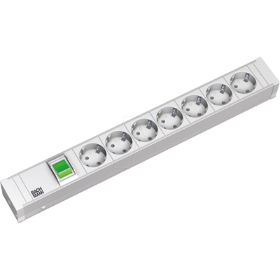 Unidad de distribución de energía Bachmann de aluminio - 7 tomas - cable de 2 m - 230 V - Montaje en rack Unidad de distribución de energía Bachmann de aluminio - 7 tomas - cable de 2 m - 230 V - Montaje en rack