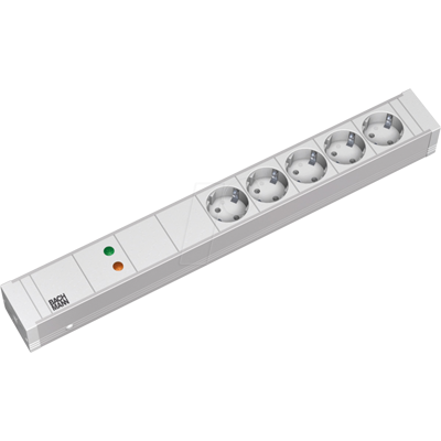 Bachmann 333.002 Regleta de enchufes - 19 pulgadas, 5 tomas, 1.5U, Blanco Bachmann 333.002 Regleta de enchufes - 19 pulgadas, 5 tomas, 1.5U, Blanco