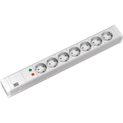 Bachmann Regleta de corriente - 7 enchufes - Montaje en rack 19" - Blanco - 230V Bachmann Regleta de corriente - 7 enchufes - Montaje en rack 19" - Blanco - 230V