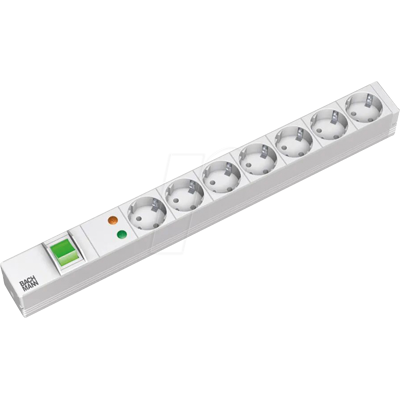 BACHMANN BACH 333.405 - Regleta de enchufes de 19", 1U, 7 aumentos BACHMANN BACH 333.405 - Regleta de enchufes de 19", 1U, 7 aumentos