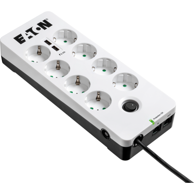 EATON PB8TUD - Lightning / surge protection, 8-way, earthed plug, RJ45, USB EATON PB8TUD - Lightning / surge protection, 8-way, earthed plug, RJ45, USB