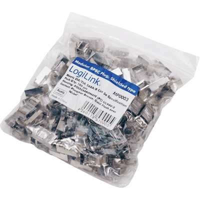LOGILINK MP0003 - Conector modular CAT5e apantallado, 100 uds. LOGILINK MP0003 - Conector modular CAT5e apantallado, 100 uds.
