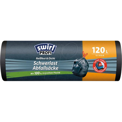 Bolsas de basura negras Swirl PROFI 4639 120L - Resistente Bolsas de basura negras Swirl PROFI 4639 120L - Resistente
