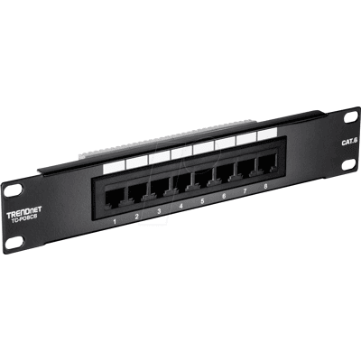 TRENDNET TRN TC-P08C6 - Panel de conexiones, 8 puertos, Cat.6, 1U TRENDNET TRN TC-P08C6 - Panel de conexiones, 8 puertos, Cat.6, 1U