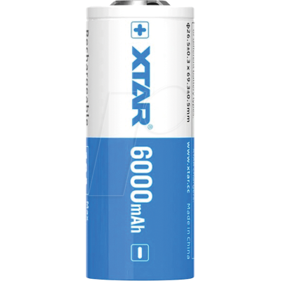 Batería recargable de litio Xtar 26650 - 6000mAh, 3,6V, 10A Batería recargable de litio Xtar 26650 - 6000mAh, 3,6V, 10A