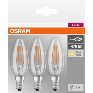 LEDVANCE GMBH OSR 405807581931 - Lámpara LED base E14, 4 W, 470 lm, 2700 K, filamento, paq LEDVANCE GMBH OSR 405807581931 - Lámpara LED base E14, 4 W, 470 lm, 2700 K, filamento, paq