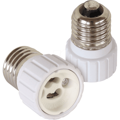 SINTRON EL FAS E27 GU10 - Adaptador de zócalo, E27 en GU10, porcelana, blanco SINTRON EL FAS E27 GU10 - Adaptador de zócalo, E27 en GU10, porcelana, blanco
