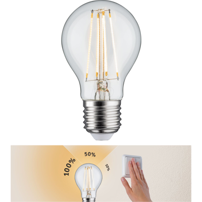 PAULMANN PLM 28571 - Lámpara LED E27, 8 W, 806 lm, 2700 K, regulable PAULMANN PLM 28571 - Lámpara LED E27, 8 W, 806 lm, 2700 K, regulable