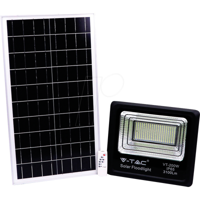 V-TAC VT-8577 - Foco LED con panel solar, 40 W, 4000 K. V-TAC VT-8577 - Foco LED con panel solar, 40 W, 4000 K.