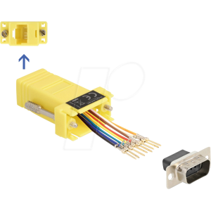 DELOCK 67104 - D-Sub de 9 clavijas > toma RJ45 Juego de montaje, amarillo DELOCK 67104 - D-Sub de 9 clavijas > toma RJ45 Juego de montaje, amarillo