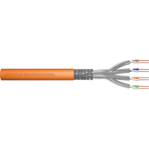 DIGITUS D1743VH1 - Cable de instalación Cat.7, S/FTP, 1200 MHz, naranja, 100 DIGITUS D1743VH1 - Cable de instalación Cat.7, S/FTP, 1200 MHz, naranja, 100