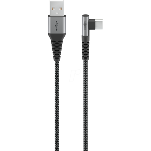 GOOBAY 64657 - Cable de datos/carga conector USB a > acodado USB-C, 2 m GOOBAY 64657 - Cable de datos/carga conector USB a > acodado USB-C, 2 m