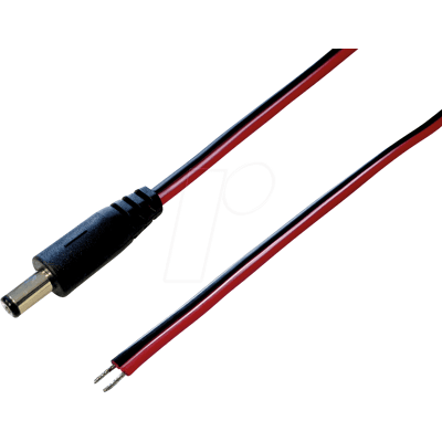 BKL 075102 - Conector de cable CC 2,1/5,5 mm rojo/negro, 1,0 m BKL 075102 - Conector de cable CC 2,1/5,5 mm rojo/negro, 1,0 m