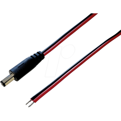 BKL 075110 - Conector de cable CC 2,5/5,5 mm, rojo/negro, 1,0 m BKL 075110 - Conector de cable CC 2,5/5,5 mm, rojo/negro, 1,0 m