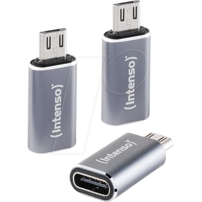 INTENSO 7600213 - Adaptador USB C480M C zócalo > conector microUSB, juego de 3 INTENSO 7600213 - Adaptador USB C480M C zócalo > conector microUSB, juego de 3