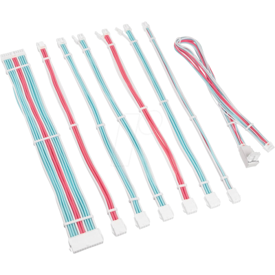 Kit de extensión de cables trenzados Kolink Core Pro 12V2x6 - Blanco brillante Kit de extensión de cables trenzados Kolink Core Pro 12V2x6 - Blanco brillante