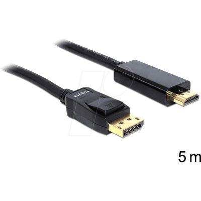 DELOCK 82441 - DisplayPort 1.1 macho a HDMI A macho, 5 m, negro DELOCK 82441 - DisplayPort 1.1 macho a HDMI A macho, 5 m, negro