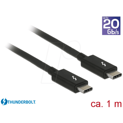 DELOCK 84845 - Cable Thunderbolt 3 USB-C plug > USB-C plug 1 m. DELOCK 84845 - Cable Thunderbolt 3 USB-C plug > USB-C plug 1 m.